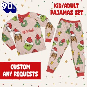 Custom Christmas Grinch Pattern Raglan…