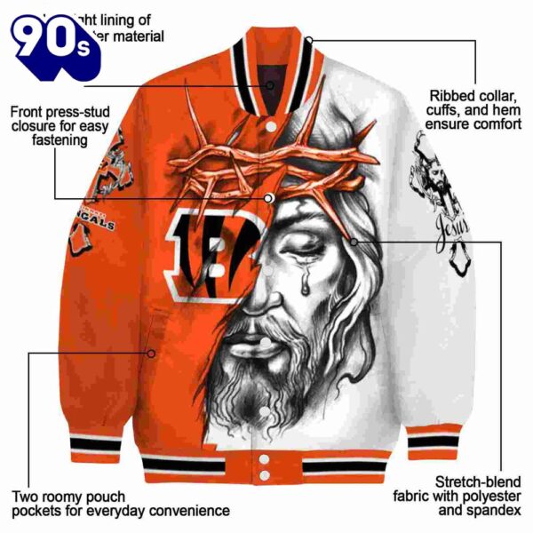 Custom Cincinnati Bengals Jesus Tears Orange White Jacket