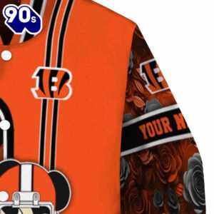 Custom Cincinnati Bengals Rose Mickey Orange Jacket