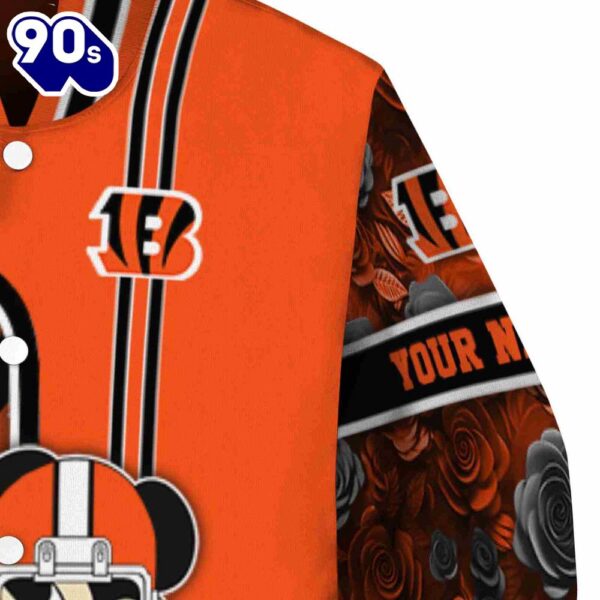 Custom Cincinnati Bengals Rose Mickey Orange Jacket