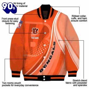 Custom Cincinnati Bengals Wave Patterns Orange Jacket