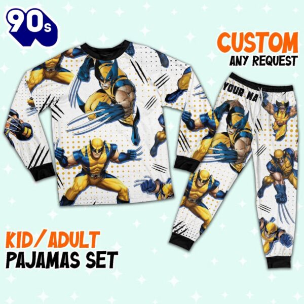 Custom Disney Deadpool and Wolverine Wolverine Colorful Pajamas – Family Disneyland Matching Pajamas Set