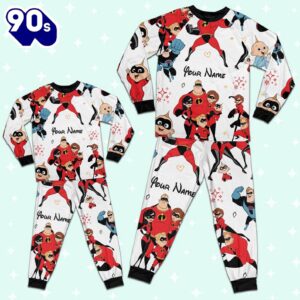 Custom Disney Father Day Mr Incredible the Incredibles Colorful Pajamas Set - Movie Cartoon Holiday Pajamas