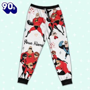 Custom Disney Father Day Mr Incredible the Incredibles Colorful Pajamas Set - Movie Cartoon Holiday Pajamas