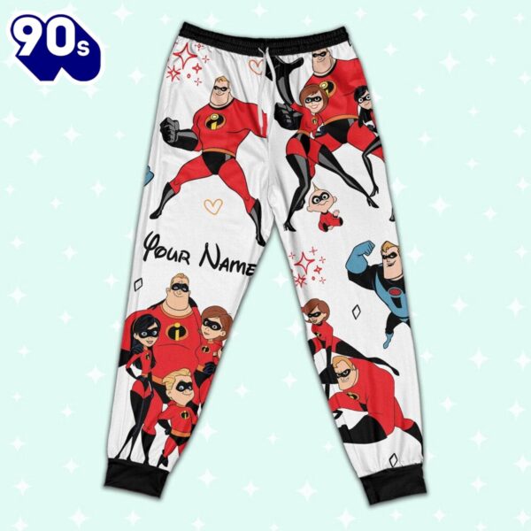 Custom Disney Father Day Mr Incredible the Incredibles Colorful Pajamas Set – Movie Cartoon Holiday Pajamas