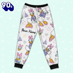 Custom Disney Friends Daisy Colorful Pajamas Set - Movie Cartoon Holiday Pajamas