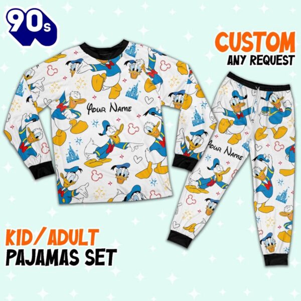 Custom Disney Friends Donald Colorful Pajamas Set – Family Disneyland Matching Pajamas Set