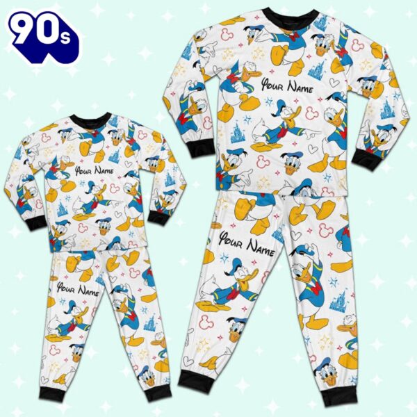 Custom Disney Friends Donald Colorful Pajamas Set – Family Disneyland Matching Pajamas Set