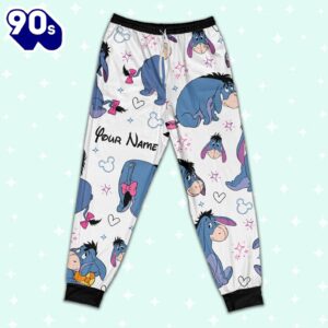 Custom Disney Friends Eeyore Colorful Pajamas Set - Movie Cartoon Holiday Pajamas