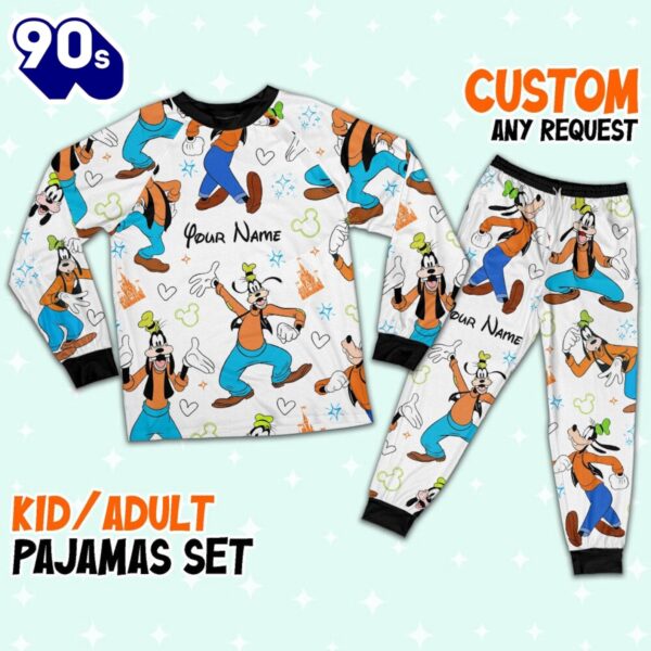 Custom Disney Friends Goofy Colorful Pajamas Set – Family Disneyland Matching Pajamas Set