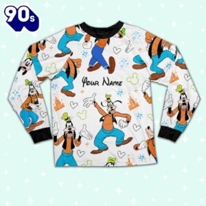 Custom Disney Friends Goofy Colorful Pajamas Set - Family Disneyland Matching Pajamas Set