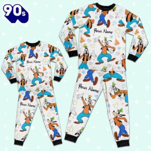 Custom Disney Friends Goofy Colorful Pajamas Set - Family Disneyland Matching Pajamas Set