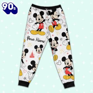 Custom Disney Friends Mickey Colorful Pajamas Set - Movie Cartoon Holiday Pajamas