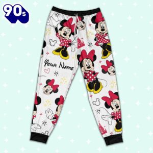 Custom Disney Friends Minnie Colorful Pajamas Set - Movie Cartoon Holiday Pajamas