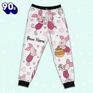 Custom Disney Friends Piglet Colorful Pajamas Set - Movie Cartoon Holiday Pajamas