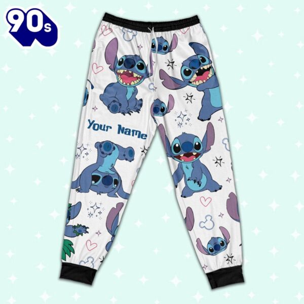 Custom Disney Friends Stitch Colorful Pajamas Set – Movie Cartoon Holiday Pajamas