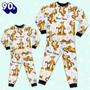 Custom Disney Friends Tigger Colorful Pajamas Set - Family Disneyland Matching Pajamas Set