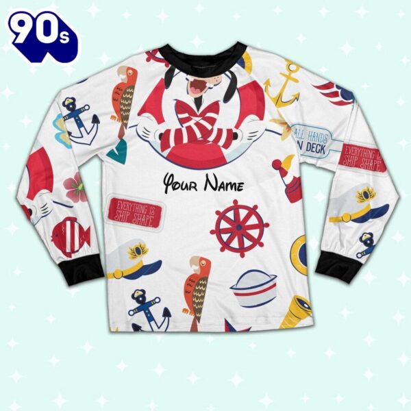 Custom Disney Goofy Cruise Trip Colorful Pajamas Set – Movie Cartoon Holiday Pajamas