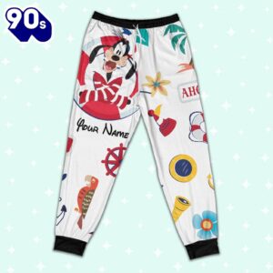 Custom Disney Goofy Cruise Trip Colorful Pajamas Set - Movie Cartoon Holiday Pajamas