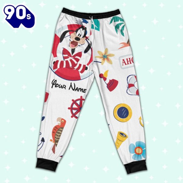 Custom Disney Goofy Cruise Trip Colorful Pajamas Set – Movie Cartoon Holiday Pajamas