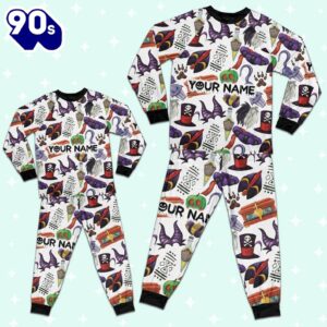 Custom Disney Halloween Villain Simple Pajamas Set - Movie Cartoon Holiday Pajamas