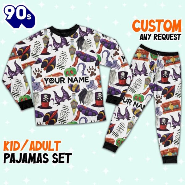 Custom Disney Halloween Villain Simple Pajamas Set – Movie Cartoon Holiday Pajamas