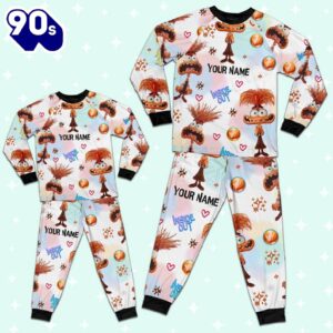 Custom Disney Inside Out Anxiety Orange Color Pajamas Set - Family Disneyland Matching Pajamas Set