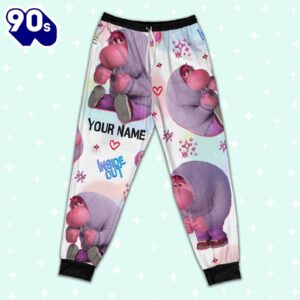 Custom Disney Inside Out Embarrassment Pink Color Pajamas Set - Movie Cartoon Holiday Pajamas