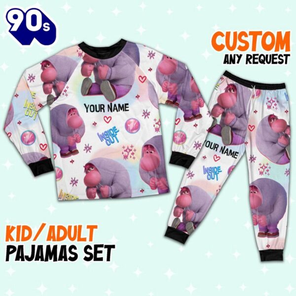 Custom Disney Inside Out Embarrassment Pink Color Pajamas Set – Movie Cartoon Holiday Pajamas