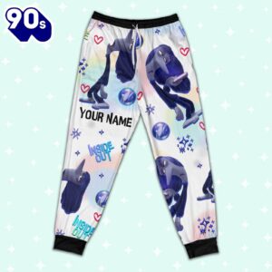 Custom Disney Inside Out Ennui Navy Color Pajamas Set - Movie Cartoon Holiday Pajamas