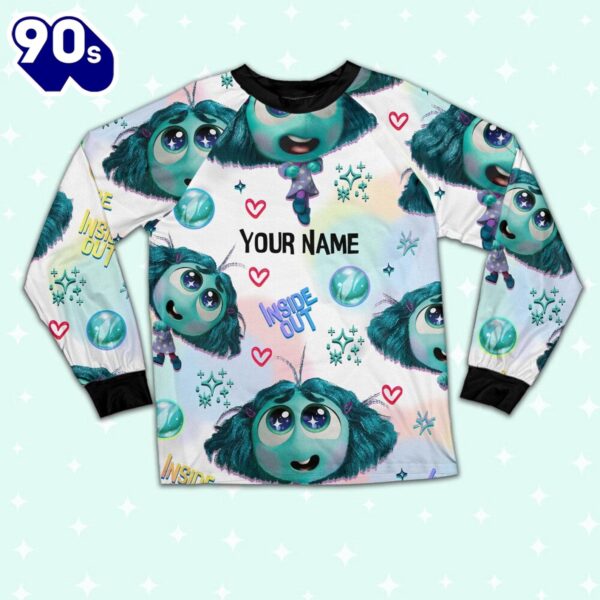 Custom Disney Inside Out Envy Turquoise Color Pajamas Set – Movie Cartoon Holiday Pajamas