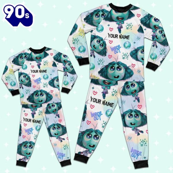 Custom Disney Inside Out Envy Turquoise Color Pajamas Set – Movie Cartoon Holiday Pajamas