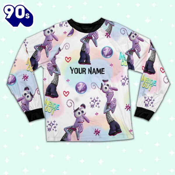 Custom Disney Inside Out Fear Purple Color Pajamas Set – Movie Cartoon Holiday Pajamas