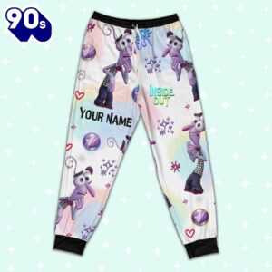 Custom Disney Inside Out Fear Purple Color Pajamas Set - Movie Cartoon Holiday Pajamas