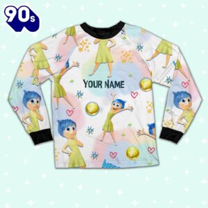 Custom Disney Inside Out Joy Yellow Color Pajamas Set - Family Disneyland Matching Pajamas Set