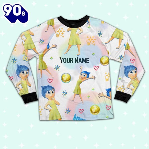 Custom Disney Inside Out Joy Yellow Color Pajamas Set – Family Disneyland Matching Pajamas Set