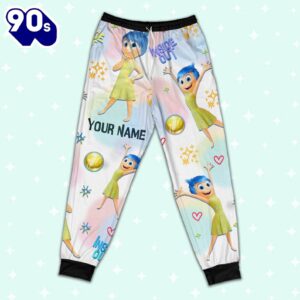 Custom Disney Inside Out Joy Yellow Color Pajamas Set - Family Disneyland Matching Pajamas Set