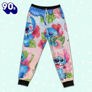 Custom Disney Lilo and Stitch Hot Colorful Pajamas Set - Movie Cartoon Holiday Pajamas