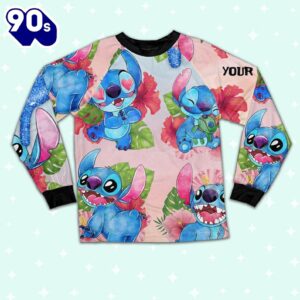 Custom Disney Lilo and Stitch Hot Colorful Pajamas Set - Movie Cartoon Holiday Pajamas