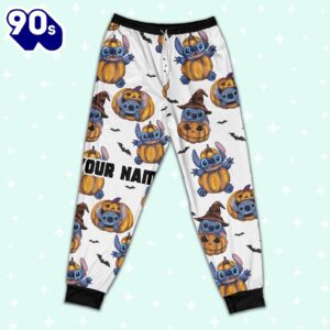 Custom Disney Lilo and Stitch Pumpkin Simple Pajamas - Movie Cartoon Holiday Pajamas