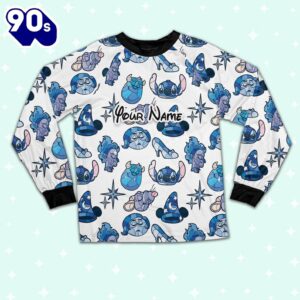 Custom Disney Magic Characters Blue Team Pajamas - Movie Cartoon Holiday Pajamas