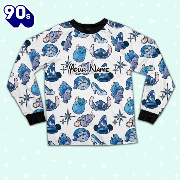 Custom Disney Magic Characters Blue Team Pajamas – Movie Cartoon Holiday Pajamas