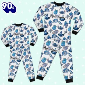 Custom Disney Magic Characters Blue Team Pajamas - Movie Cartoon Holiday Pajamas