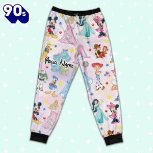 Custom Disney Magic Characters Colorful Team Pajamas - Movie Cartoon Holiday Pajamas