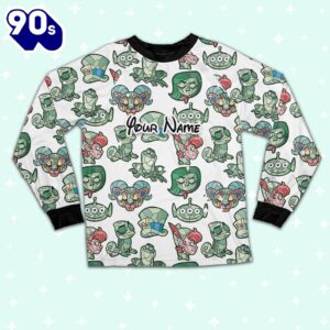 Custom Disney Magic Characters Green Team Pajamas - Movie Cartoon Holiday Pajamas