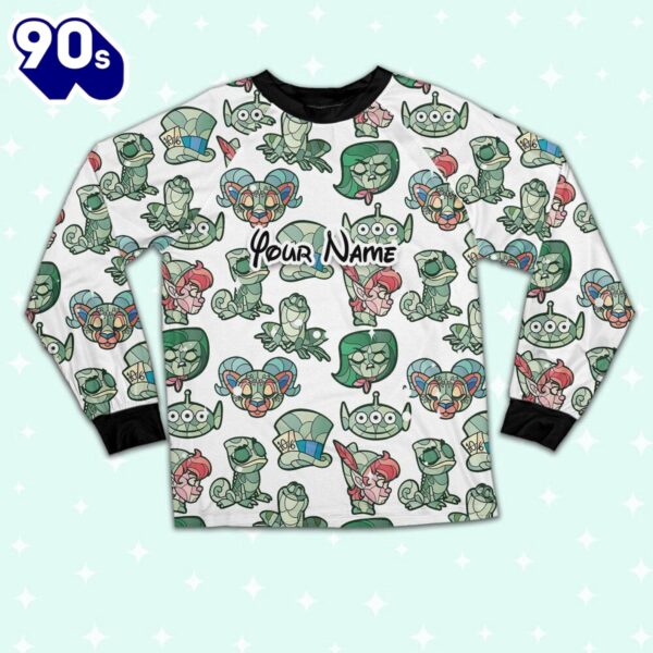 Custom Disney Magic Characters Green Team Pajamas – Movie Cartoon Holiday Pajamas