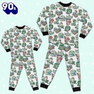 Custom Disney Magic Characters Green Team Pajamas - Movie Cartoon Holiday Pajamas