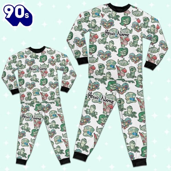 Custom Disney Magic Characters Green Team Pajamas – Movie Cartoon Holiday Pajamas