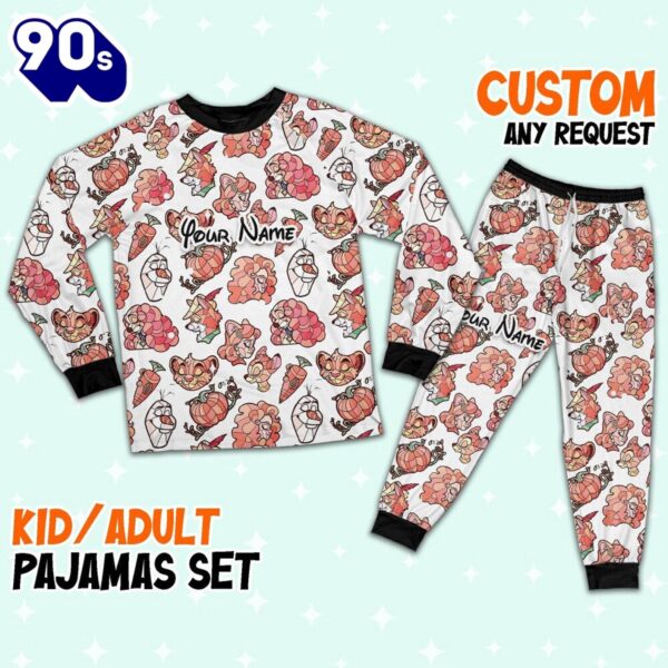 Custom Disney Magic Characters Orange Team Pajamas – Movie Cartoon Holiday Pajamas