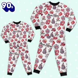 Custom Disney Magic Characters Red Team Pajamas - Movie Cartoon Holiday Pajamas